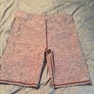 ALO Yoga Mauve Heathered Biker Shorts